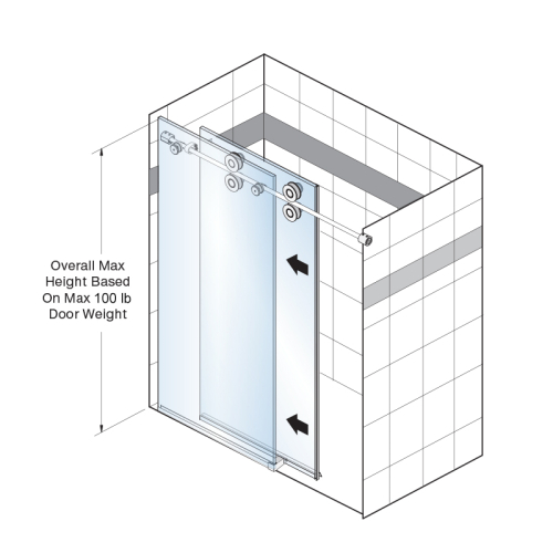 Interglass| Clearwater Series Frameless Sliding Shower Door Kit