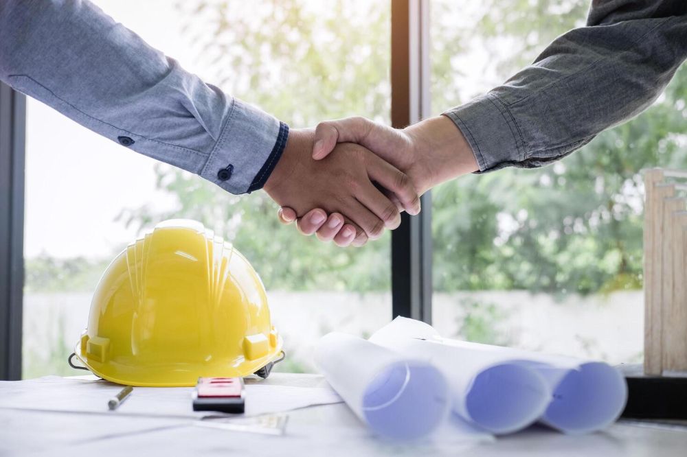 Two business professionals in conversation